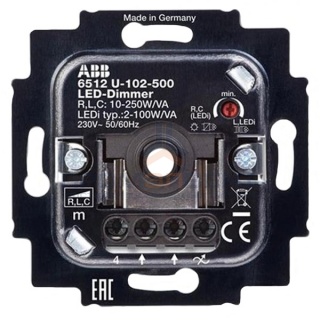Светорегулятора LED ABB поворотный, 2-100 Вт/ВА (6523 U-102-500)