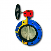Затвор дисковый поворотный Zetkama 499 A - Ду100 (PN16, Tmax 110°C, c редуктором, диск. нерж сталь)