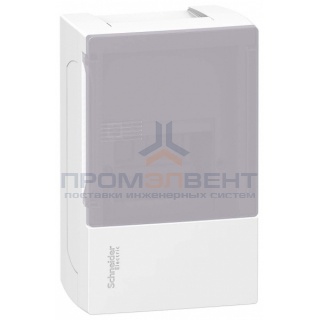 Бокс навесной Schneider Electric Mini Pragma 4 модуля с дымчатой дверью с клемниками N+PE