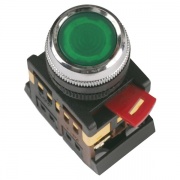 Кнопка ABLFS-22 зеленый d22мм неон/240В 1з+1р ИЭК